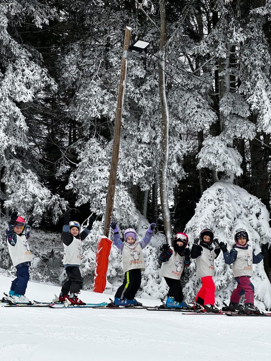 Vesela djeca na skijanju na Sljemenu